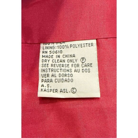 Kasper Silk 2-Button Blazer Sz. 12 Pockets Bright Plaid Lined - Picture 8 of 9